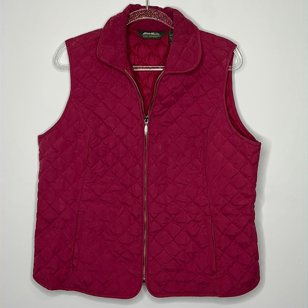 Eddie Bauer Maroon Quilted Vest - image 1